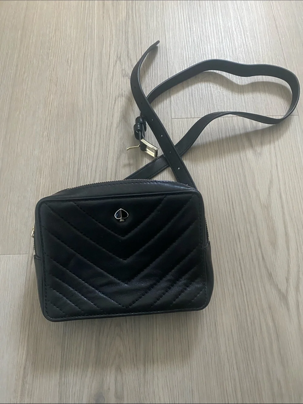 kate spade Black Quilted Leather Camera Crossbody